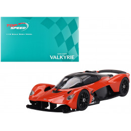 Aston Martin Valkyrie Maximum Orange with Black Top 1/18 Model Car by Top Speed
