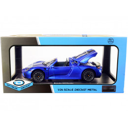 Porsche 918 Spyder Convertible Blue Metallic 1/24 Diecast Model Car by Optimum Diecast