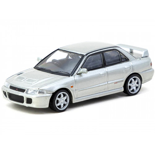 Mitsubishi Lancer GSR Evolution RHD (Right Hand Drive) Silver Metallic with Tarmac Cards 