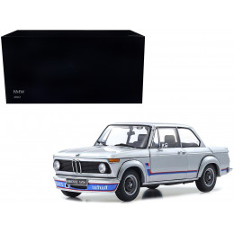 BMW 2002 Turbo Silver with Red and Blue Stripes 1/18 Diecast Model Car by Kyosho