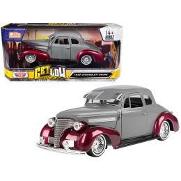 1939 Chevrolet Coupe Lowrider Gray and Red Metallic 