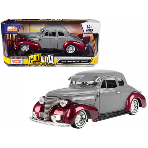 1939 Chevrolet Coupe Lowrider Gray and Red Metallic 