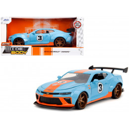 2016 Chevrolet Camaro Widebody #3 Light Blue with Orange Stripes 