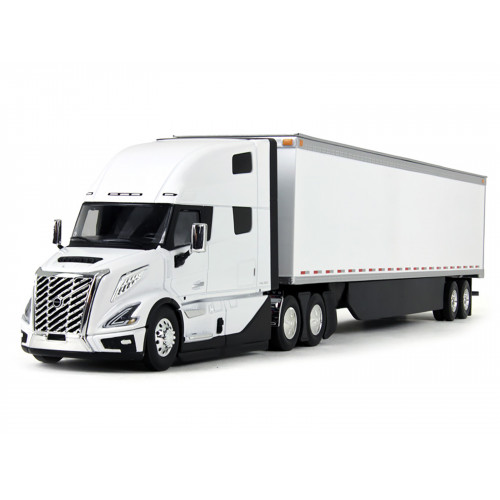 Volvo VNL 860 High-Roof Sleeper and 53' Trailer with Skirts White 1/50 Diecast Model by First Gear