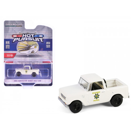 1964 Harvester Scout Half Cab Pickup Truck 'California Highway Patrol' Beige 'Hot Pursuit' Series 46 1/64 Diecast Model Car by Greenlight