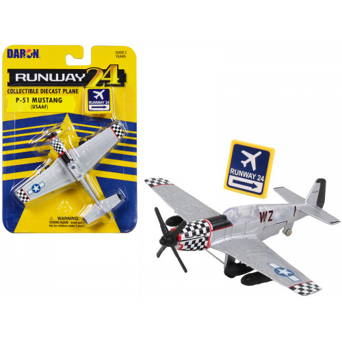 North American P-51 Mustang Fighter Aircraft Silver Metallic 