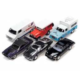 Pop Culture 2023 Set of 6 Cars Release 2 1/64 Diecast Model Cars by Johnny Lightning