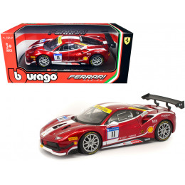 Ferrari 488 Challenge #11 Candy Red with White Stripes 