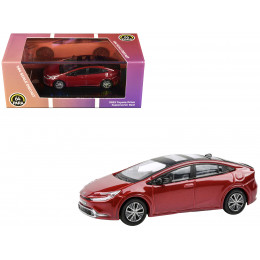 2023 Toyota Prius Supersonic Red Metallic with Black Top and Sun Roof and Sun Roof 1/64 Diecast Model Car by Paragon Models