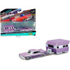 1959 Chevrolet Impala Purple Metallic with White Graphics and Alameda Trailer Purple Metallic and White 
