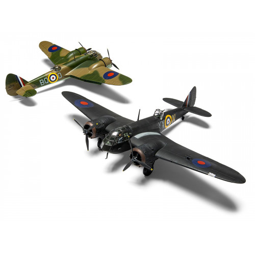Level 2 Model Kit Bristol Blenheim Mk.IF Aircraft with 2 Scheme Options 1/72 Plastic Model Kit by Airfix