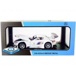 BMW Z4 GT3 #1 White and Silver 1/24 Diecast Model Car by Optimum Diecast