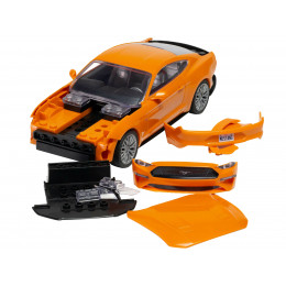 Skill 1 Model Kit Ford Mustang GT Orange Snap Together Model by Airfix Quickbuild