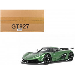 Koenigsegg Jesko Green Metallic with Black Stripes 1/18 Model Car by GT Spirit