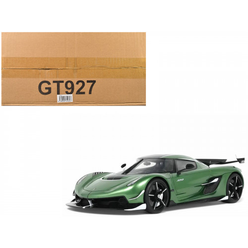 Koenigsegg Jesko Green Metallic with Black Stripes 1/18 Model Car by GT Spirit