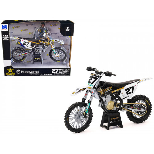 Husqvarna FC450 Motorcycle #27 Malcolm Stewart 'Rockstar Energy Drink' 1/12 Diecast Model by New Ray
