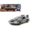 DeLorean Brushed Metal Time Machine (Train Wheel Version) with Lights