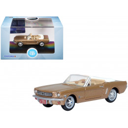1965 Ford Mustang Convertible Prairie Bronze Metallic 1/87 (HO) Scale Diecast Model Car by Oxford Diecast