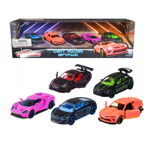 Light Racer Giftpack (2023) 5 Piece Set 1/64 Diecast Model Cars by Majorette