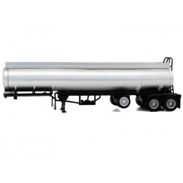 Tag-Axle Elliptical Tanker Trailer Silver 1/87 (HO) Plastic Model by Promotex