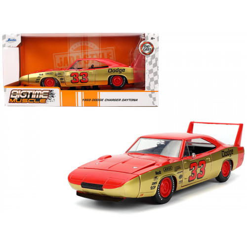 1969 Dodge Charger Daytona #33 Red and Gold Metallic with Graphics 