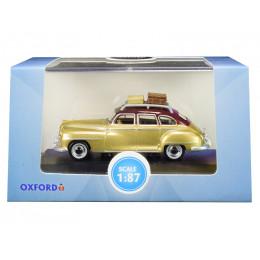 1946 DeSoto Suburban with Roof Rack and Luggage Trumpet Gold with Rhythm Brown Top 1/87 (HO) Scale Diecast Model Car by Oxford Diecast