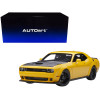 Dodge Challenger SRT Hellcat Widebody Yellow Jacket with Satin Black Hood 1/18 Model Car by Autoart