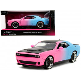 2015 Dodge Challenger SRT Hellcat Pink and Blue Gradient with Matt Black Hood and Top 