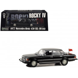 1977 Mercedes-Benz 450 SEL (W116) Black with Soviet Flag 