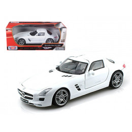 Mercedes SLS AMG Gullwing White 1/18 Diecast Car Model by Motormax