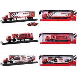 Auto Haulers Set of 3 Trucks Release 54 Limited Edition to 8400 pieces Worldwide 1/64 Diecast Model Cars by M2 Machines