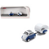 BMW Isetta Blue and White with Home Trailer 1/87 (HO) Diecast Model Car by Schuco