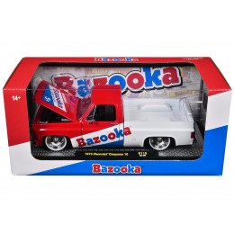 1973 Chevrolet Cheyenne 10 Pickup Truck Red and Blue with White Stripe 