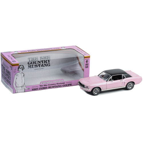 1967 Ford Mustang Coupe Evening Orchid Pink Metallic with Black Top 