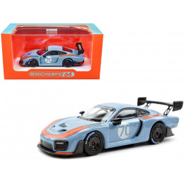 2018 Porsche 935/19 #70 Light Blue with Orange Accents 1/64 Diecast Model Car by Minichamps