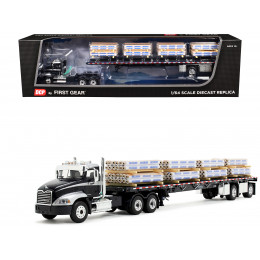 Mack Pinnacle Day Cab with Minimizer Parts & 53' Wilson Roadbrute Flatbed Trailer with 