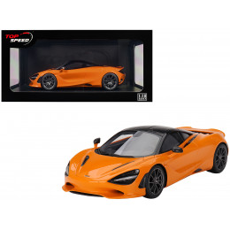 McLaren 750S McLaren Orange with Black Top 1/18 Model Car by Top Speed