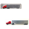 Mack CH 613 with Sleeper Cab Red with Silver Livestock Trailer 1/87 (HO) Plastic Model Car by Promotex