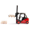 Linde Forklift Truck Red with 2 Pallet Accessories 1/50 Diecast Model by Siku
