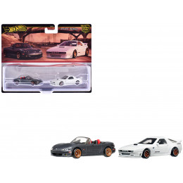 Mazda Mazdaspeed Miata Gray Metallic and Mazda RX7 FC Pandem White 