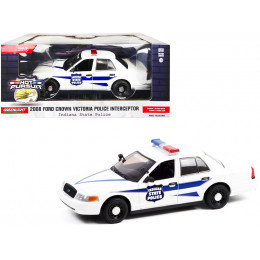 2008 Ford Crown Victoria Police Interceptor White with Dark Blue Stripes 