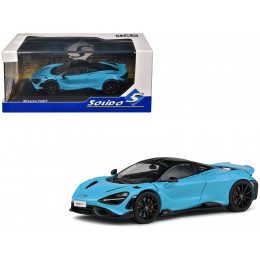 2020 McLaren 765 LT Curacao Blue with Black Top 1/43 Diecast Model Car by Solido