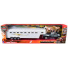 Chevrolet Silverado 2500HD Pickup Truck Gray Metallic with Horse Trailer White and Horse Figures