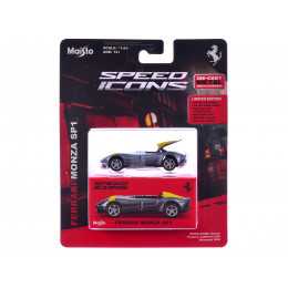 Ferrari Monza SP1 Silver Metallic with Yellow Stripes 