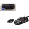Subaru VAB WRX STI Widebody Black Metallic with Red Interior with Extra Wheels 1/64 Diecast Model Car by CM Model