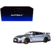 2022 Nissan GT-R (R35) Nismo Special Edition RHD (Right Hand Drive) Ultimate Metal Silver with Carbon Hood and Top 1/18 Model Car by Autoart