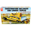 Skill 3 Model Kit Construction Bulldozer and Lowboy Trailer Set of 2 pieces 1/25 Scale Model by AMT