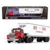 Ford LT-9000 Day Cab with Vintage 40' Dry Goods Tandem-Axle Trailer Red and White