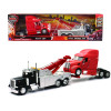 Peterbilt 379 Tow Truck Black with Peterbilt 387 Truck Tractor Red Set of 2 pieces 1/32 Diecast Model by New Ray