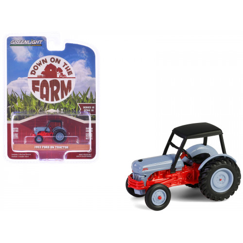 1952 Ford 8N Tractor Red and Gray with Black Canopy 